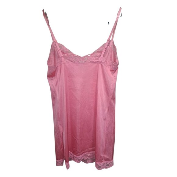 VTG Body Lites JCPenney Pink Lace Trim Full Slip Dress Womens USA Size 34 - Picture 6 of 8